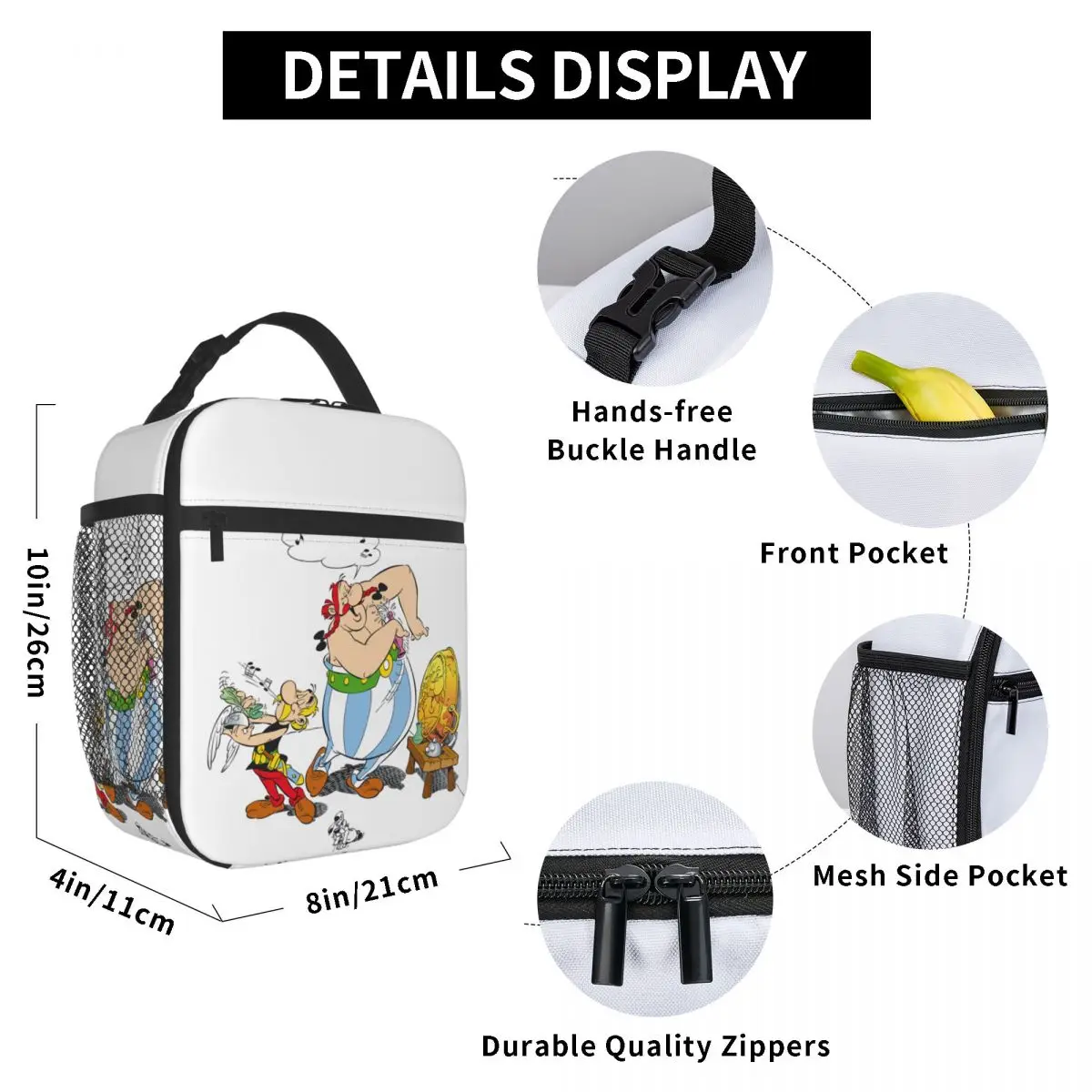Asterix And Obelix Resuable Lunch Boxes Leakproof French Comic Cooler Thermal Food Insulated Lunch Bag Kids School Children