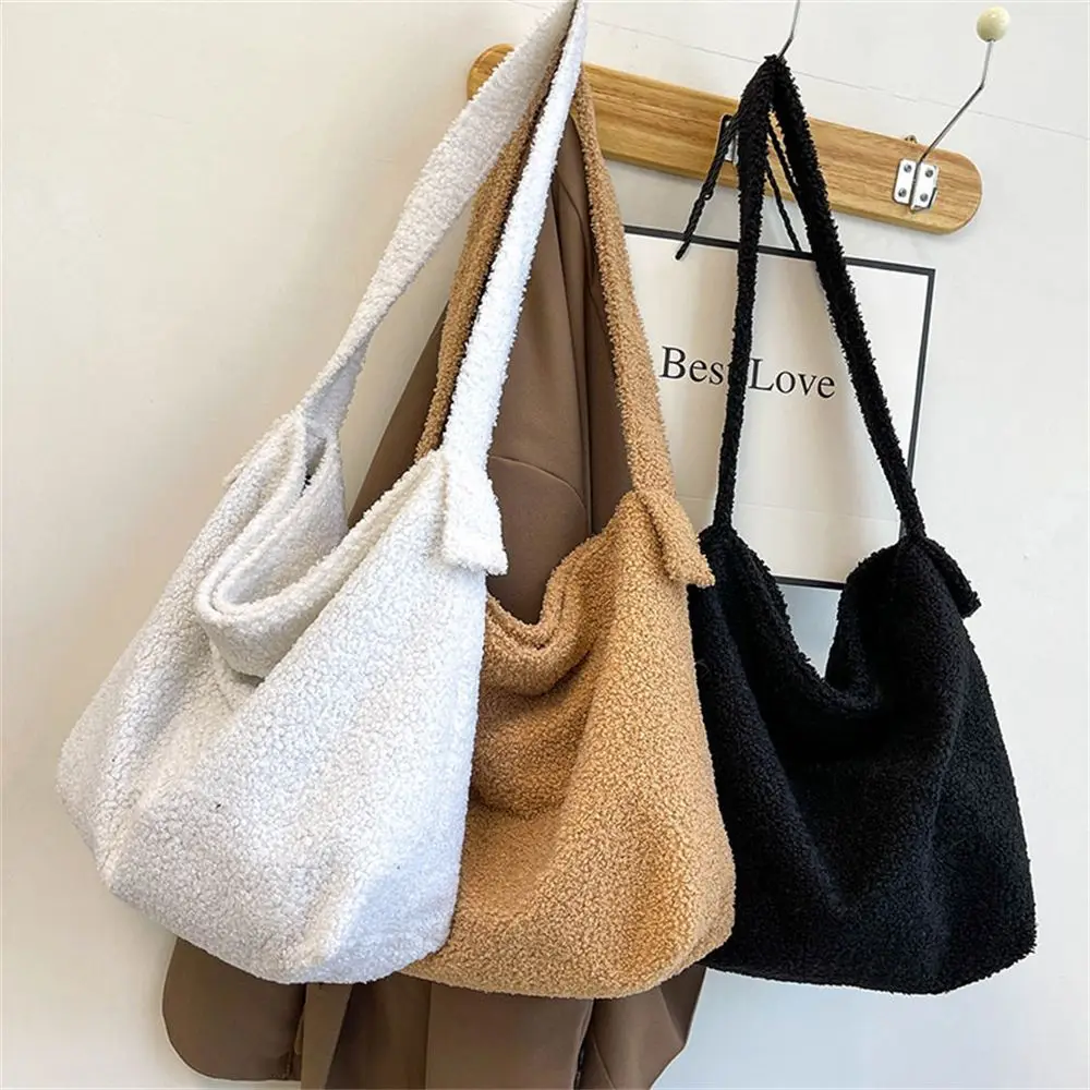 

Fashion Winter Fluffy Plush Tote Messenger Shoulder Bag Women Soft Plush Print Underarm Bag Large Female Casual Crossbody Bag