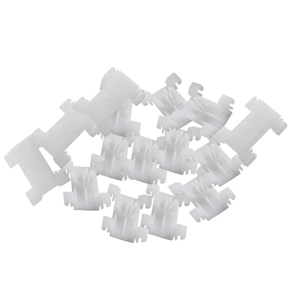 

Moulding Trim Clip Molded Clips Durable Nylon+Rubber White+Light Blue For Fiat Replaces 71717421 Dust Resistant;