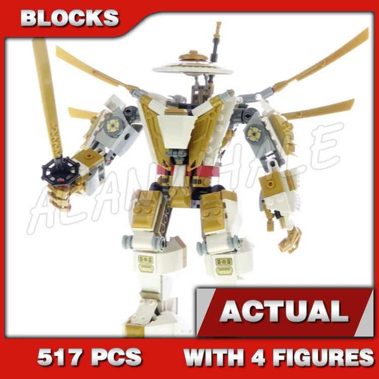 

517pcs Shinobi Legacy Golden Mech Temple of Light Stone Army Scout 11492 Building Blocks Sets GIfts Compatible With Model