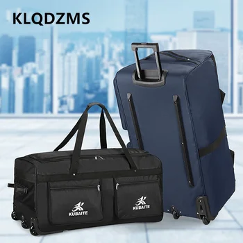 KLQDZMS 36"40 Inch Oversized Capacity Luggage Oxford Cloth Trolley Bag Multifunctional Men's Backpack With Wheels Suitcace 1