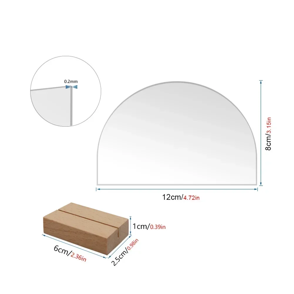 1Pc Acrylic Table Card Sign Tag Wooden Base Blank Clear Reception Display Plaque Stand Holder DIY For Wedding Party Decoration