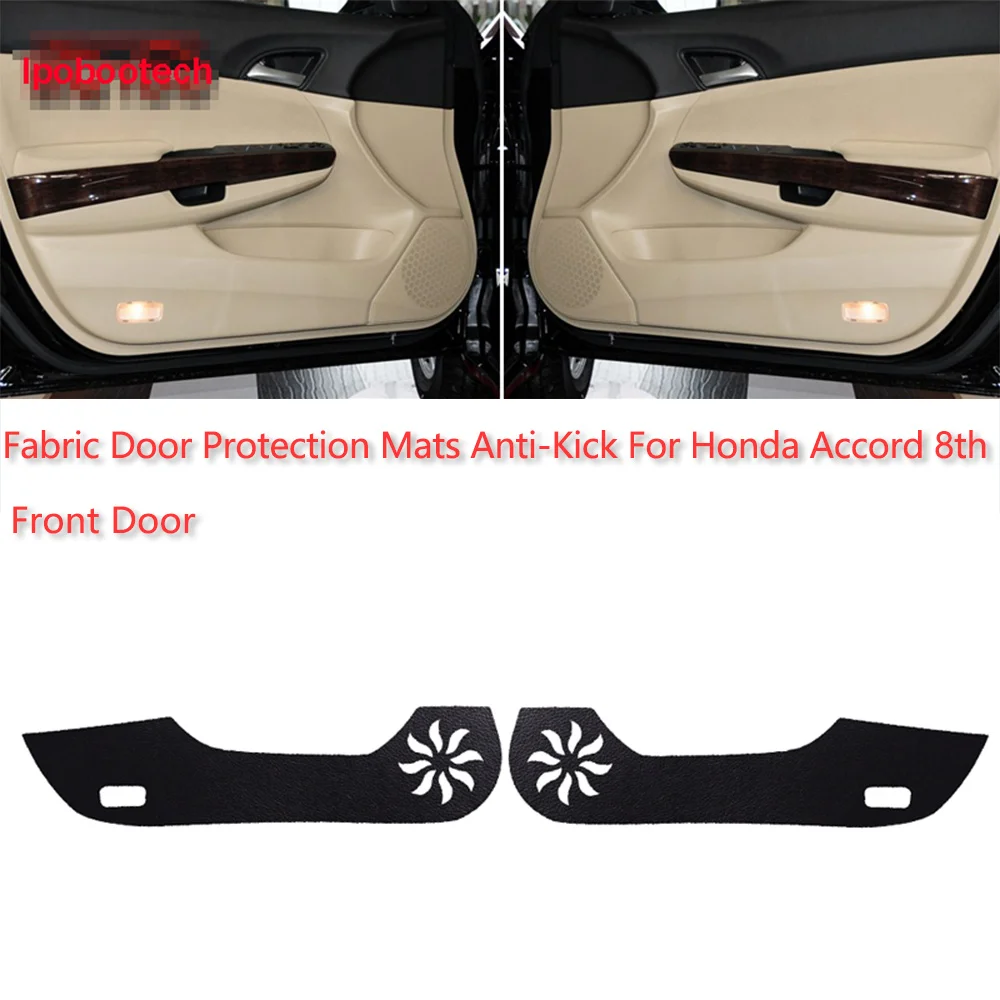 

4pcs Fabric Door Protection Mats Anti-kick Decorative Pads For Honda Accord 8th