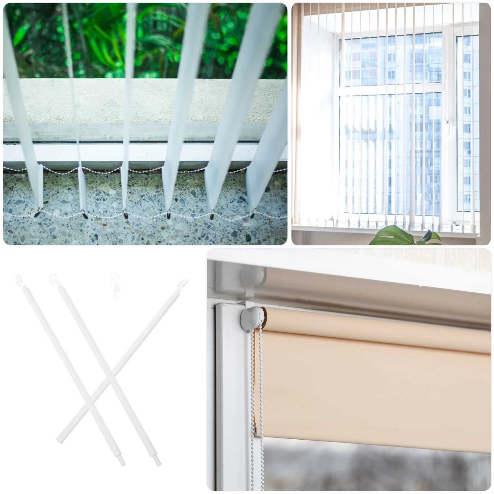 Mini Venetian Blind Rod Office Smart Curtains Blinds Pp Slats Window Opener Pole 2