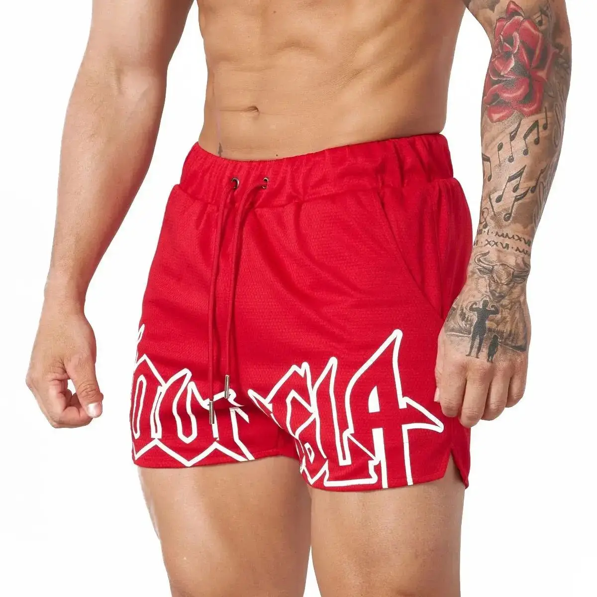 Summer new sports and fitness shorts with mesh, quick drying, breathable running, basketball training, casual shorts 4