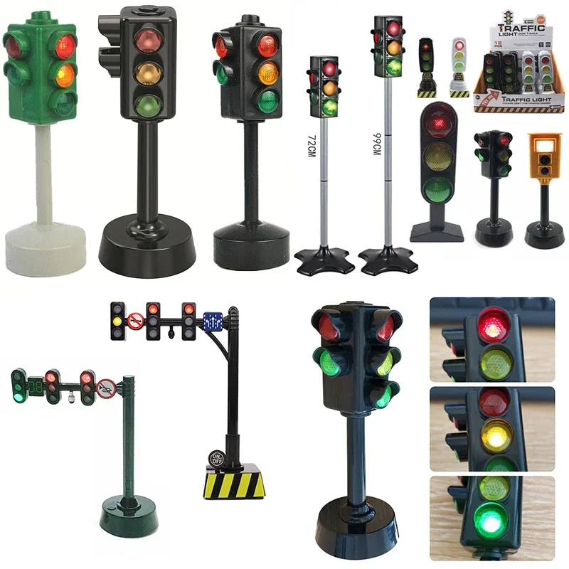 

Mini Traffic Signs Road Light Block with Sound LED Children Safety Education Kids Puzzle Traffic Light Toys Boys Girls Gifts