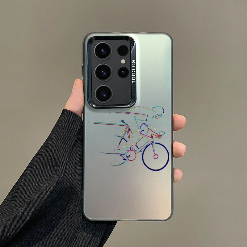Silver IMD Cycling Art Phone Case - Durable and Stylish Protective Cover