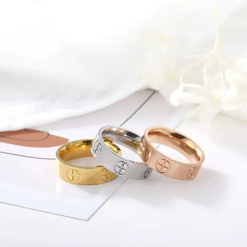Cross Rings UILZ Cross Stainless Steel Rings for Women Men