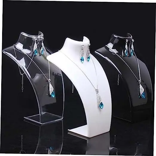 

3D Bust Necklace Earring Jewelry Display Holder Stand (3 Colors)