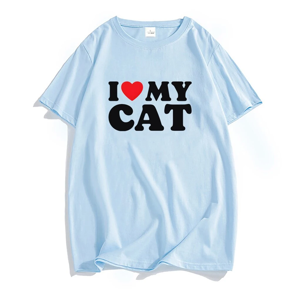 I Love My Cat T-shirt Harajuku Letter Print Heart Graphic Unisex Tshirt Summer Fashion Streetwear Short Sleeve Women Men T Shirt 5