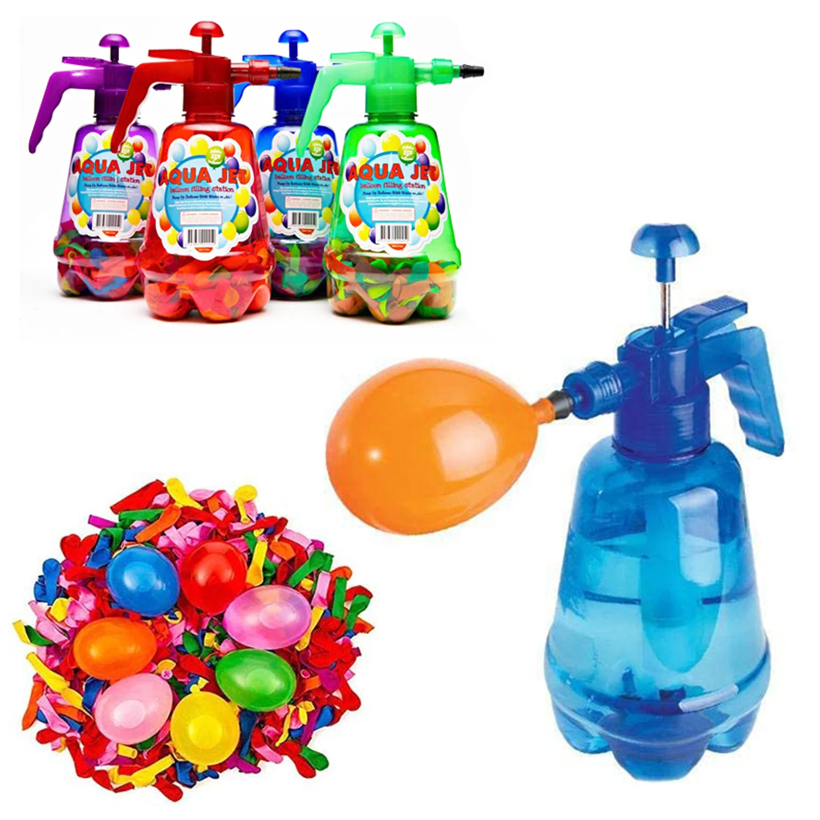 Station Hand Balloon Filler Inflator With 500 Water Balloons For Kids