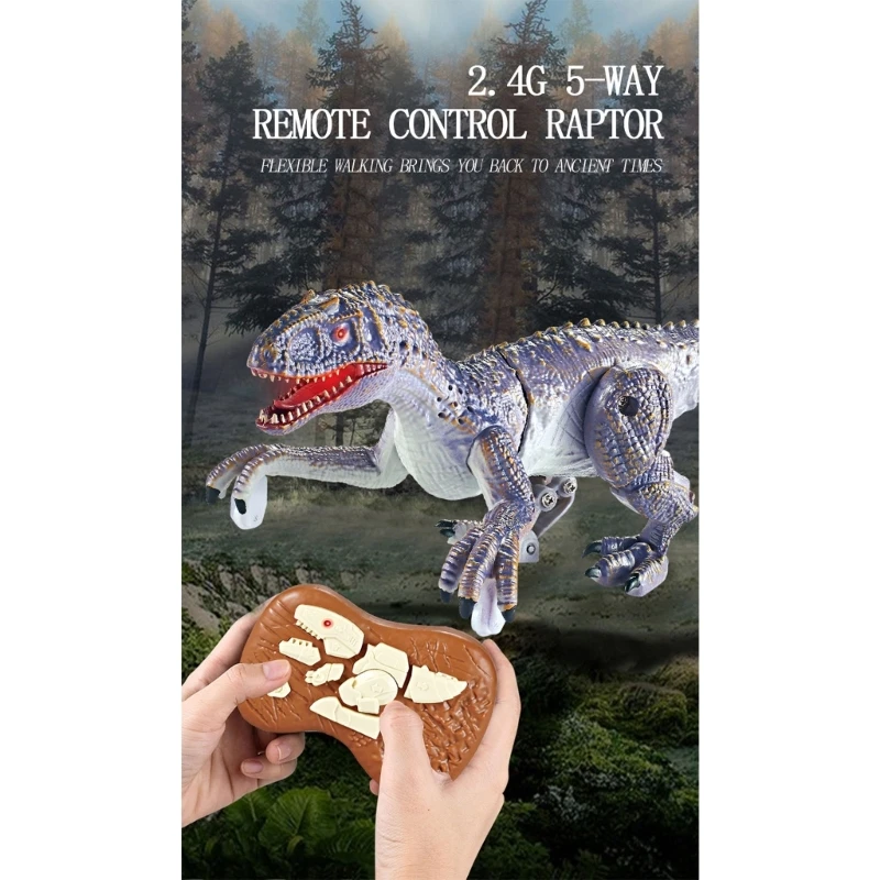 Electric Dinosaur Toy 2.4G Model Luminous Roaring Dinosaur Kids Party Favor 5