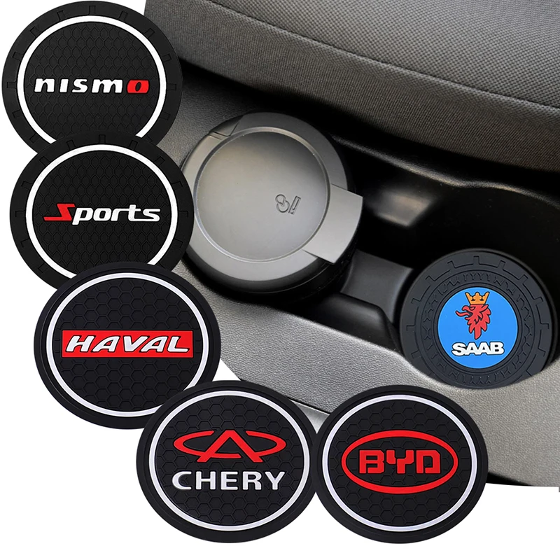 Car Coaster Water Cup Slot Nonslip Silica Gel Pad Holder Mat For