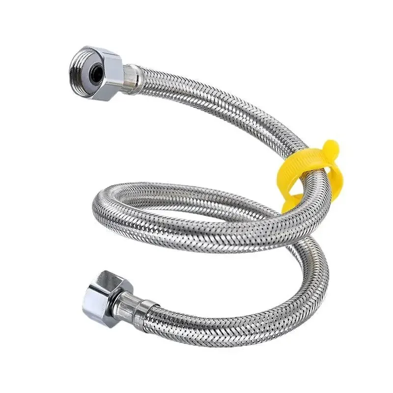 Water Pipe 304 Stainless Steel Faucet Braided 1/2 Inch Hot and Cold Water Faucet Inlet Hose Heater Flexible Connecting