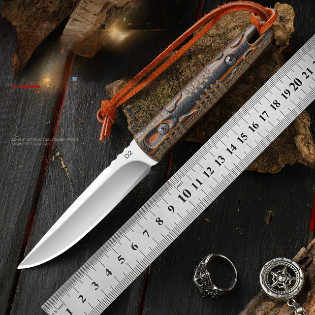 D2 Steel Camping Portable Fixed Blade Hunting Knife for Men High