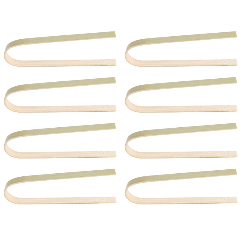 

80 Pcs Mini Bamboo Disposable Bread Tongs 4 Inch Toast Tongs Disposable Cooking Tongs Food Serving Clips