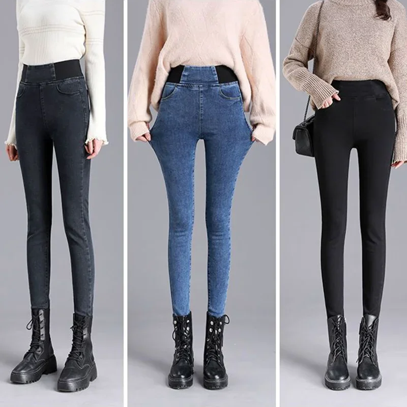 2024 New Slim Stretch Women Jeans 26-38 Big Size Casual Pencil Vaqueros Patchwork High Waist Skinny Pants Spring Denim Leggings