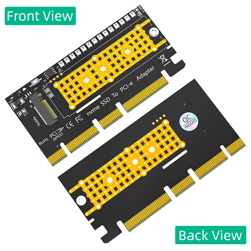 3528 다채로운 플래시 LED 지지대 포함 라이저 카드, M2 SSD 어댑터, M.2 NVME-PCI Express X4 X8 X16, 2230 2242 2260 2280 M2 NVME SSD