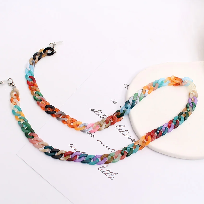 Glasses Chain Acrylic Glasses Chain Fashion Neck Chains Lanyard Pendant Mask Holder Eyeglass Woman Ropes Cord For Glasses Summer Accessories