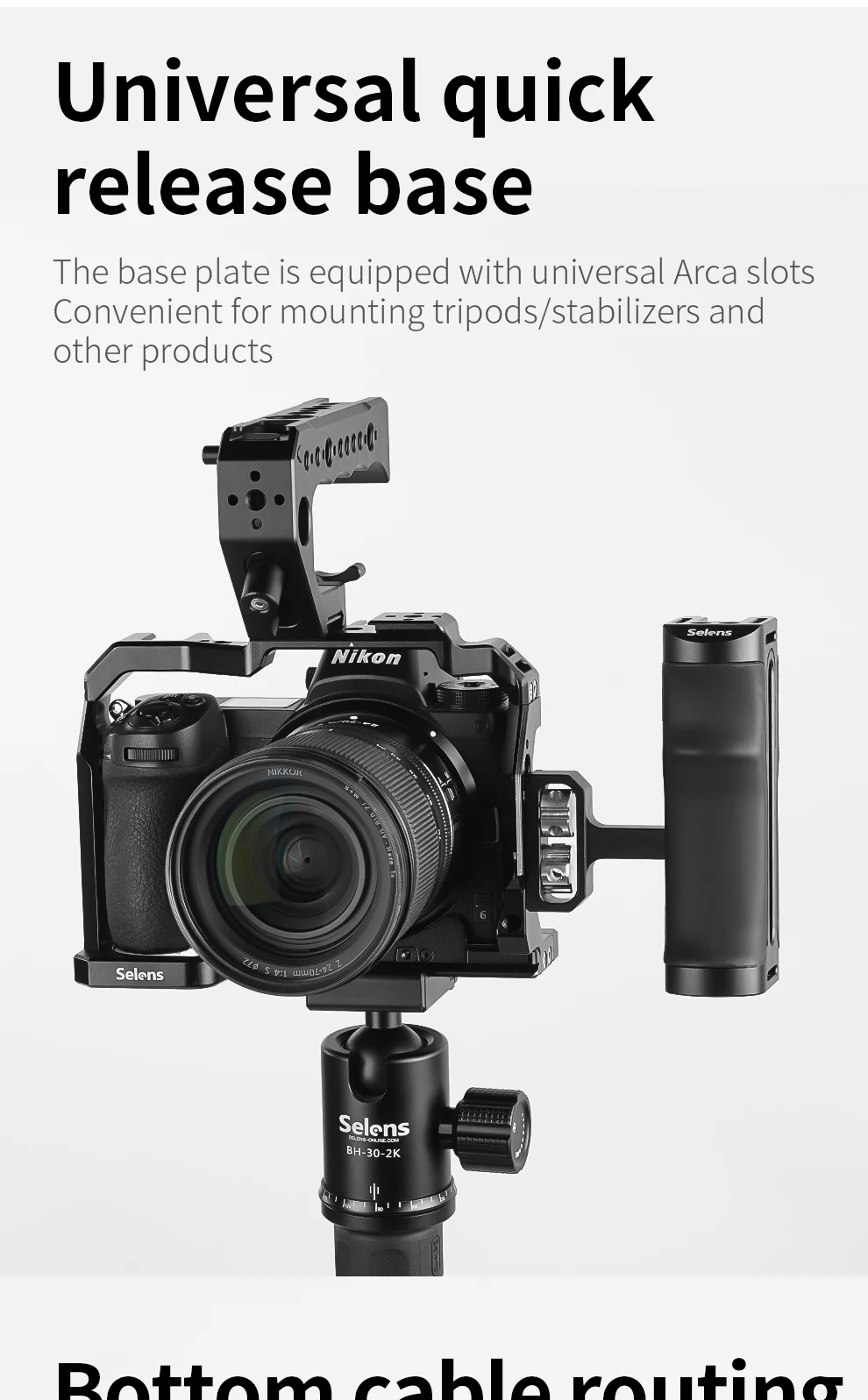 Camera Cage with Multiple Expansion Holes for Universal DSLR Nikon Z5/Z6/Z7/Z6 I