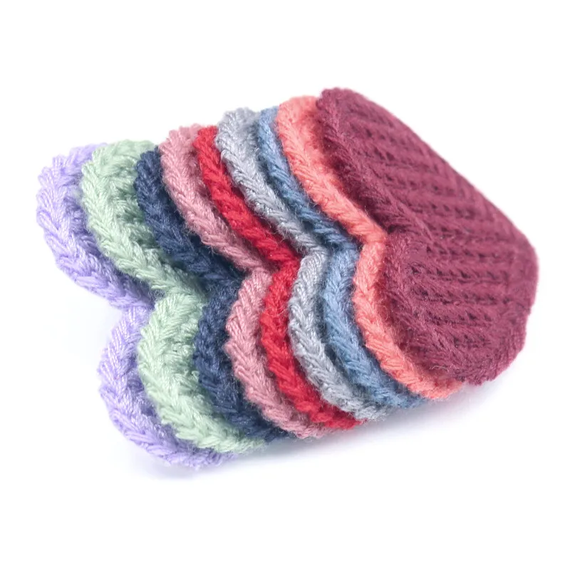 34mm Mini Heart Cotton Knitting Flower 20Pcs for Home Hat Shoes Clothing Decoration Scrapbooking DIY Handmade Crafts Accessories cotton knitting flower