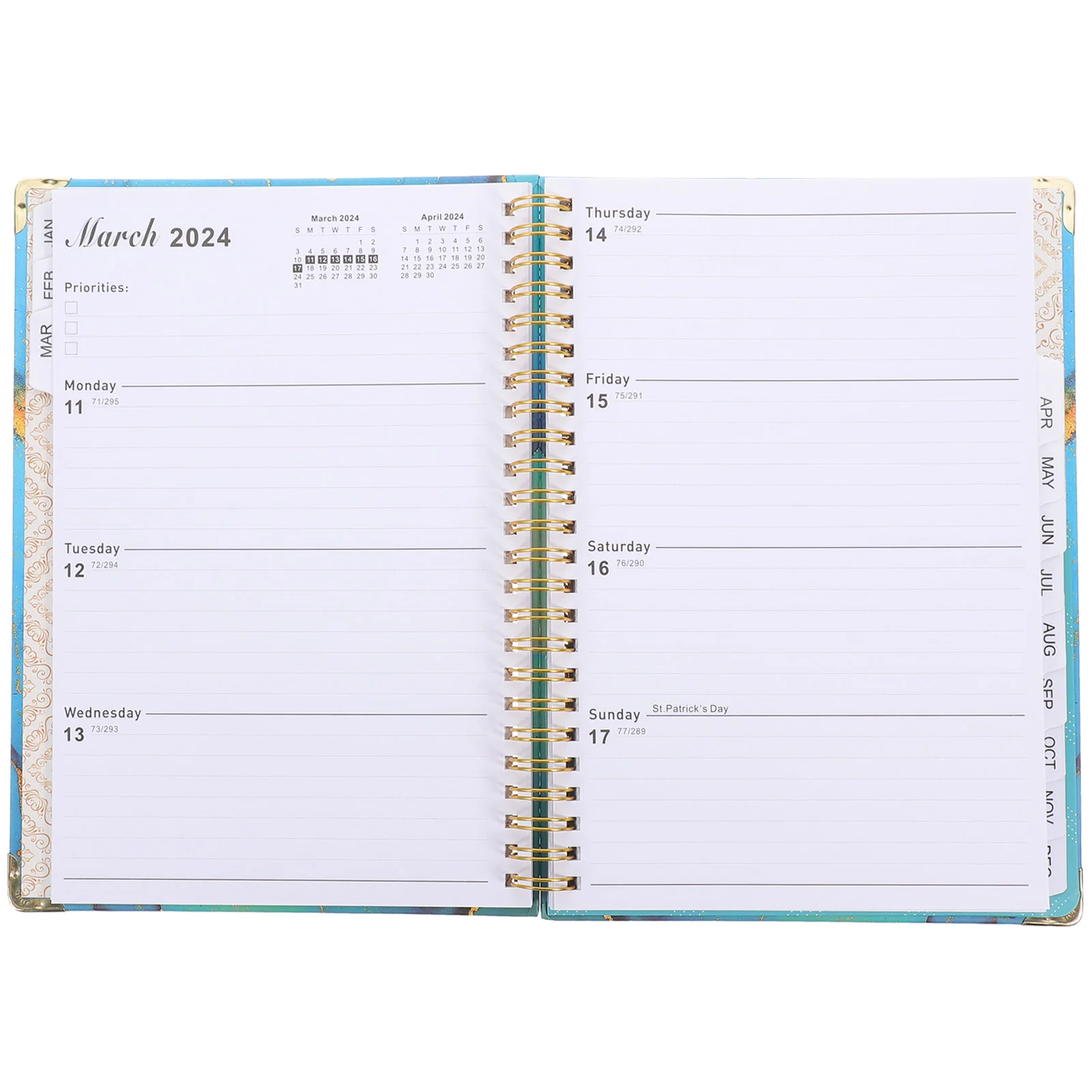 

English Schedule Office Accessory Portable Note Pad Work Notebook Multifunction Multi-function Academic Planner Nylon Memo Pads