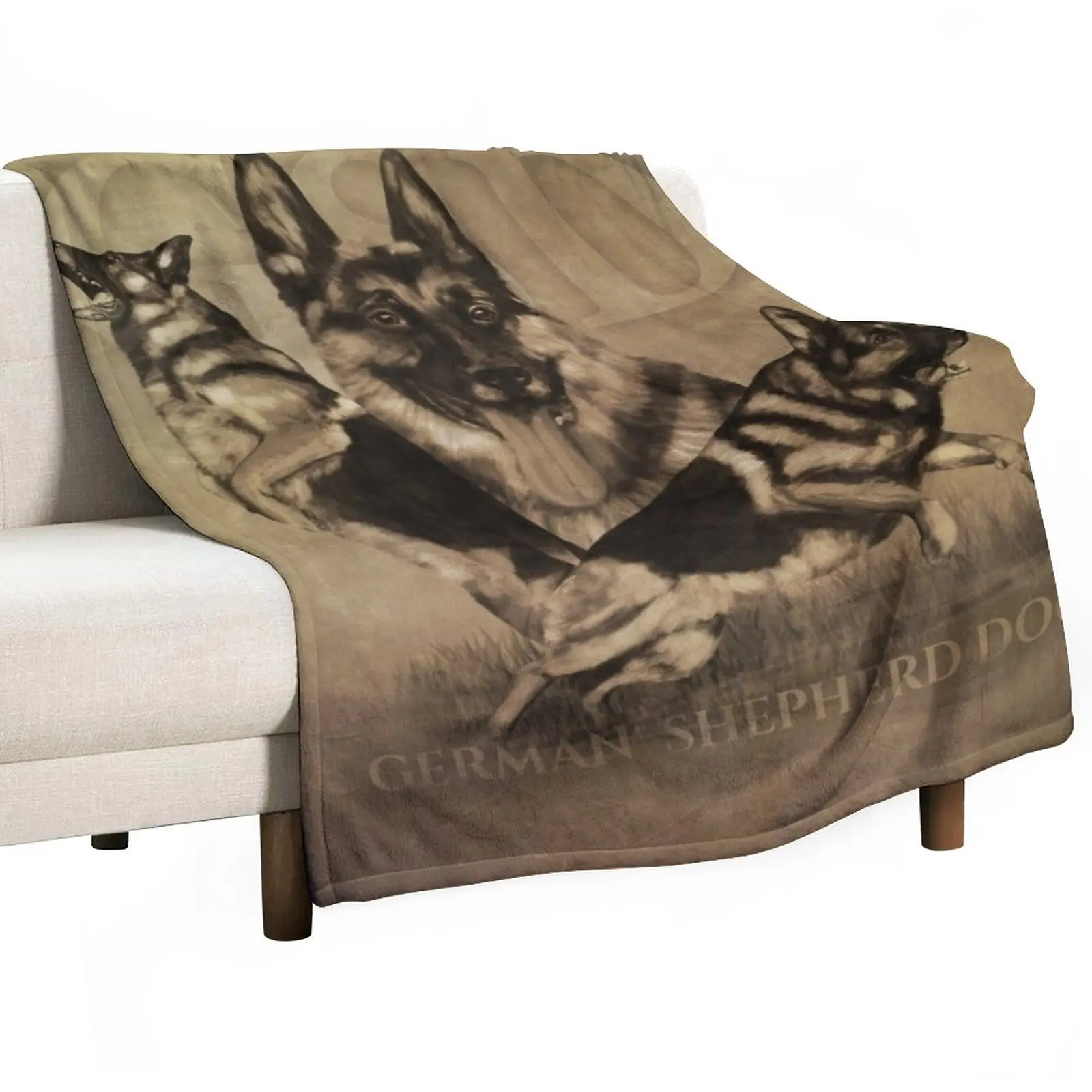 

German Shepherd Dog - GSD Collage Throw Blanket fluffy blanket Flannel Fabric Single Blanket