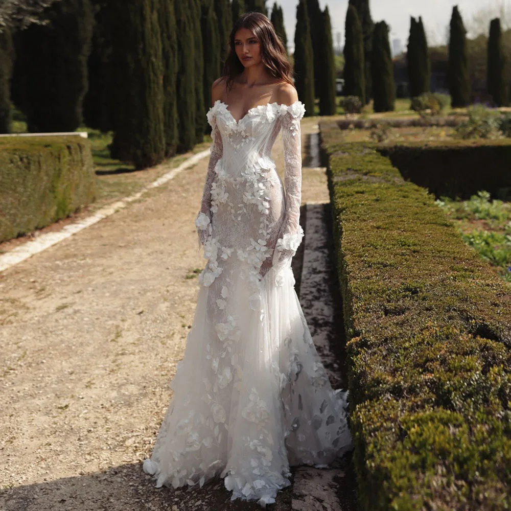 knee length dresses for ladies Floral Applique 3/4 Sleeve Gown by Amelia Couture 7039 24 / Navy main image 0