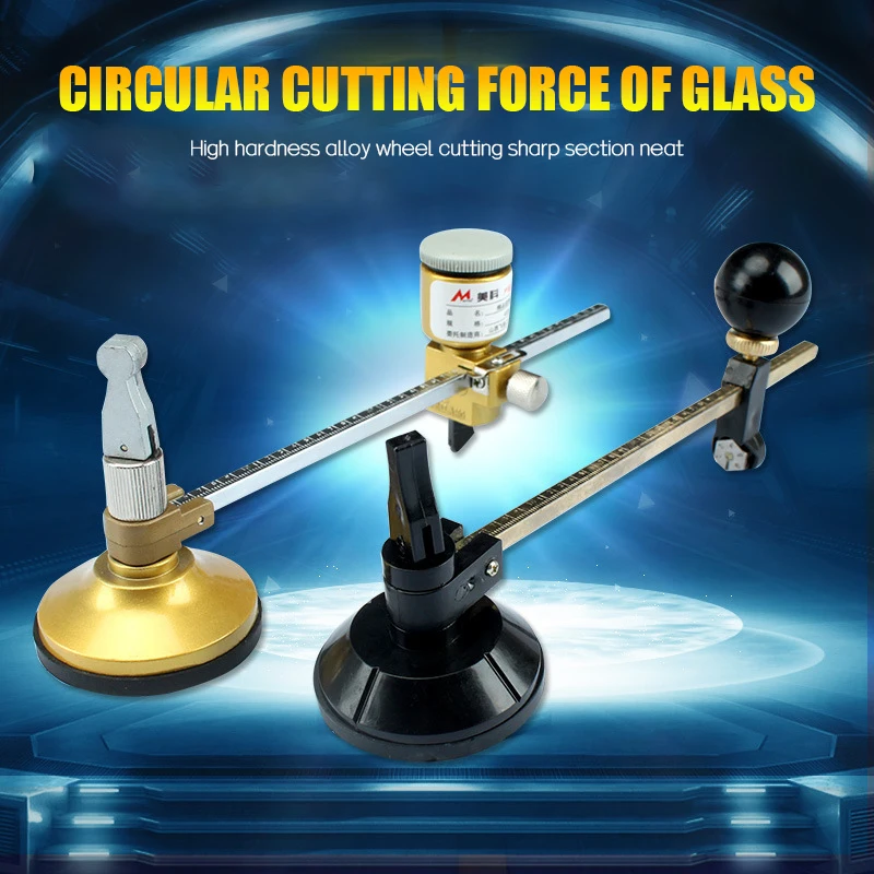 ProfessionalCircleCircularGlassCutterWithRoundHandleSuctionCup
