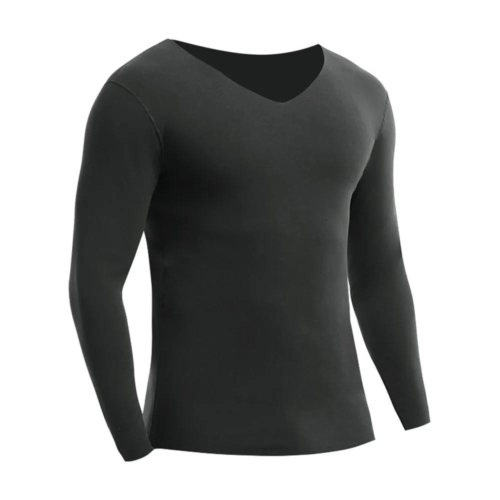 

Men Thermal Underwear Seamless Bottoming Shirt Plus Velvet Cold Proof Cotton Sweater Slim Basic Base For Inner Wear Male Warm