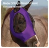 1pc Horse Flying Mask Anti-Fly Worms Breathable Stretchy Knitted Mesh Masks With Ears Horse Riding Equipment 4