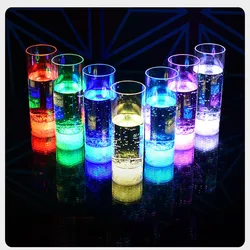 LED Light Glasses Champagne Flutes Cocktail Flashing Cups for Party Bar Night Club Drink Christmas Wedding Party Long Tube Cup