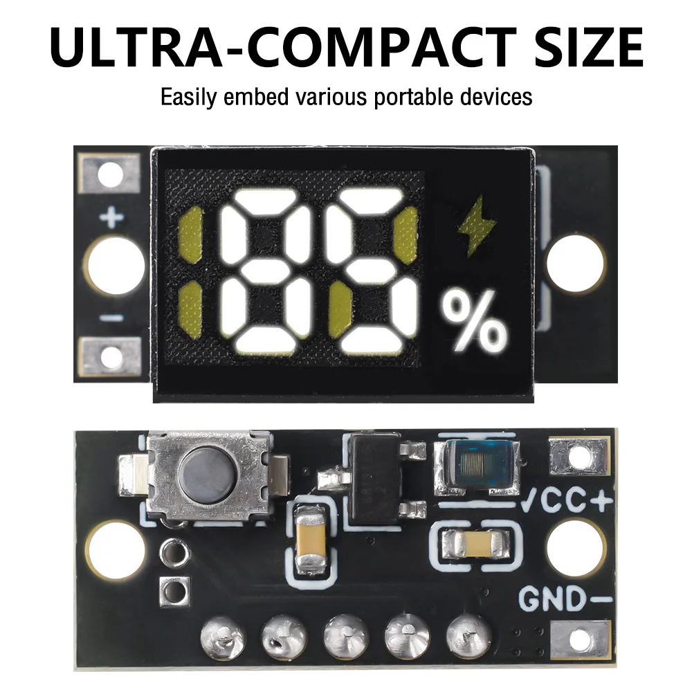 A/AA/AAA 1.5V 3V 건전지용 미니 배터리 잔량 표시 모듈 정확한 백분율 표시 모듈 저전력 배터리