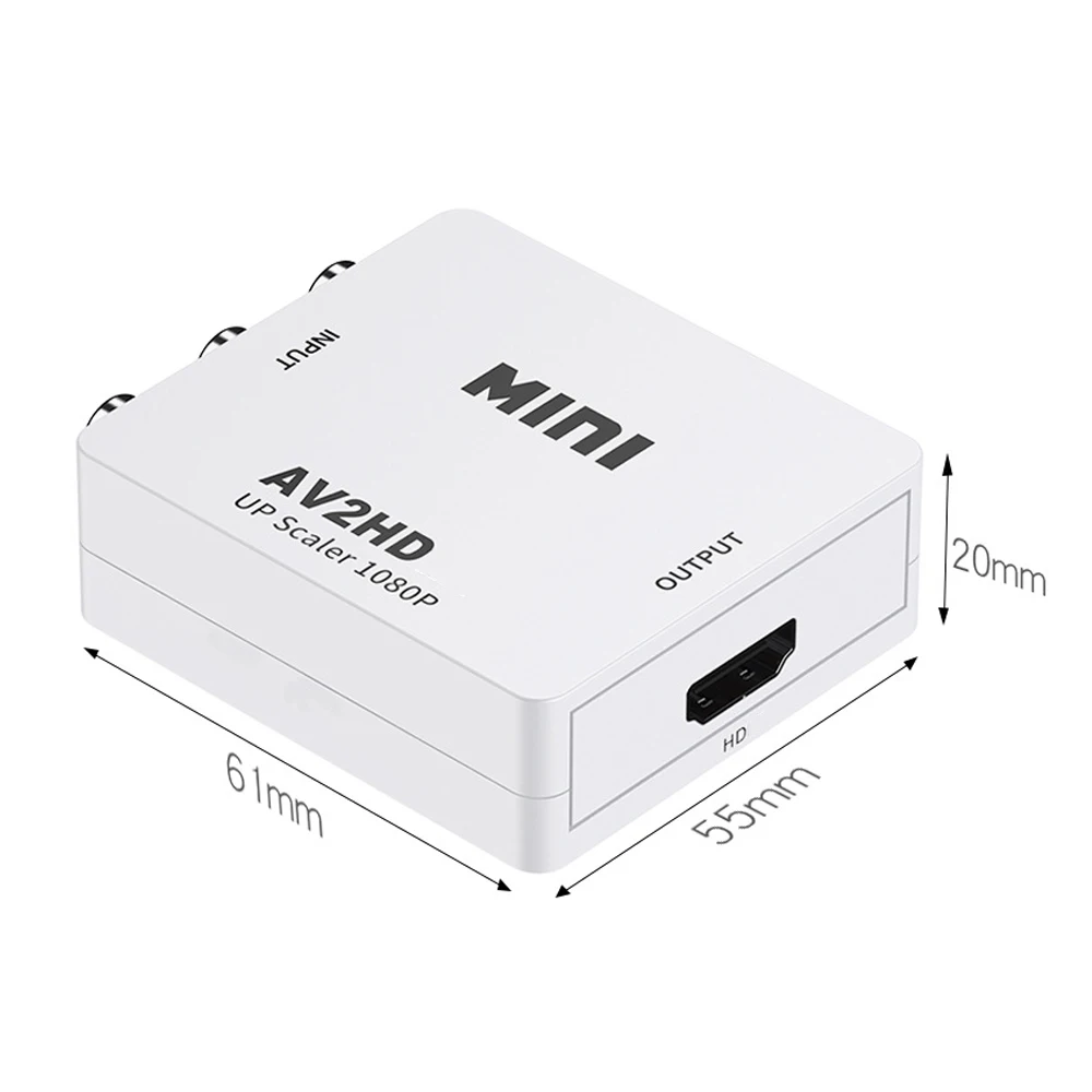 RCA TO HDMI-Compatible 1080P Video Converter MINI AV2HD Adapter Converter Box For HDTV Projector Set Top Box DVD