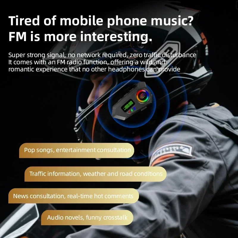 Helmet Headset Bluetooth Waterproof LCD Display