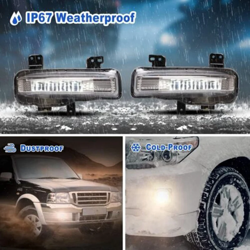 

For Ford Explorer 2020-2024 LED Fog Lights Front Bumper Lamps LED Daytime Running Lights