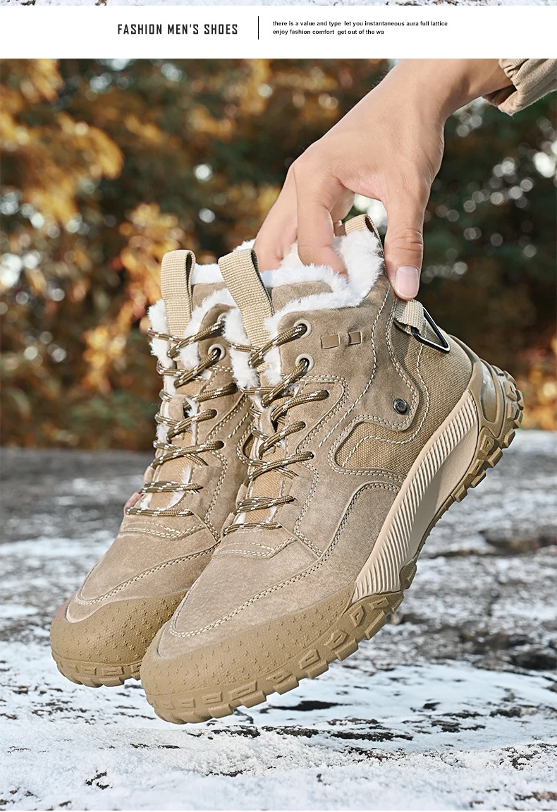 Outdoor-Bergsteiger Wanderschuhe Mid-Cut Baumwoll stiefel Größe 38-45 – Detail 21