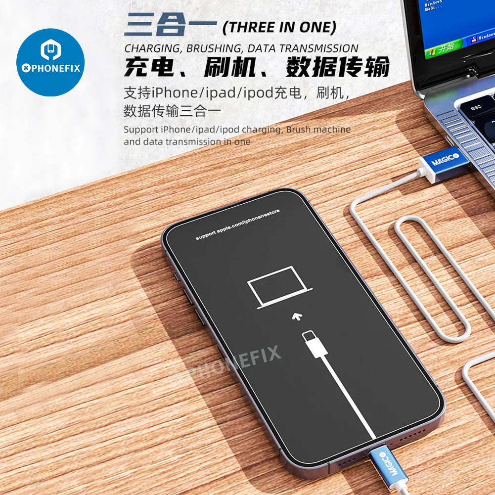 Фото Magico Repair-Easy Cable для iPhone iPad автоматическое восстановление режима DFU мигает восстановление материнской платы проверка серийного номера №3