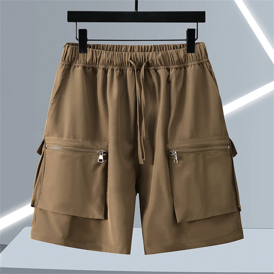 Summer Cargo Shorts Men 12XL Plus Size Shorts Fashion Casual Short Pants Male Summer Elastic Waist Shorts Big Size 12XL 3