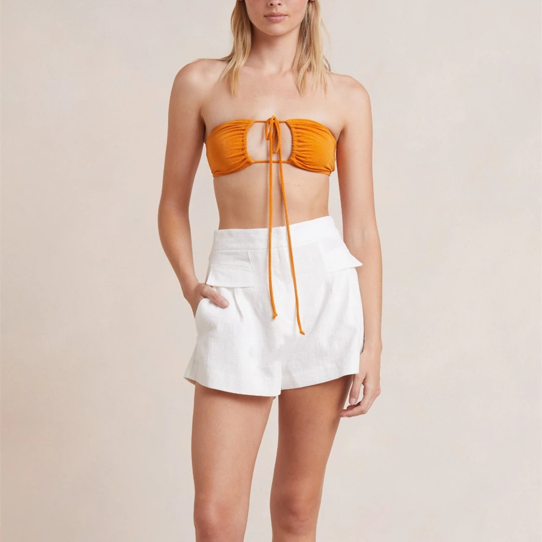 Women Zipper Fly Short Fashion All-Match A-Line Simple with Pockets Summer New Female Two Color Short burberry shorts