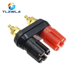 Premium Banana Speaker Plug Connector - Red & Black Binding Post (Plum Blossom)