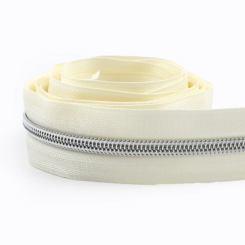 Nylon Zippers Silver Teeth Roll for Sewing and DIY Tailoring Accessories
