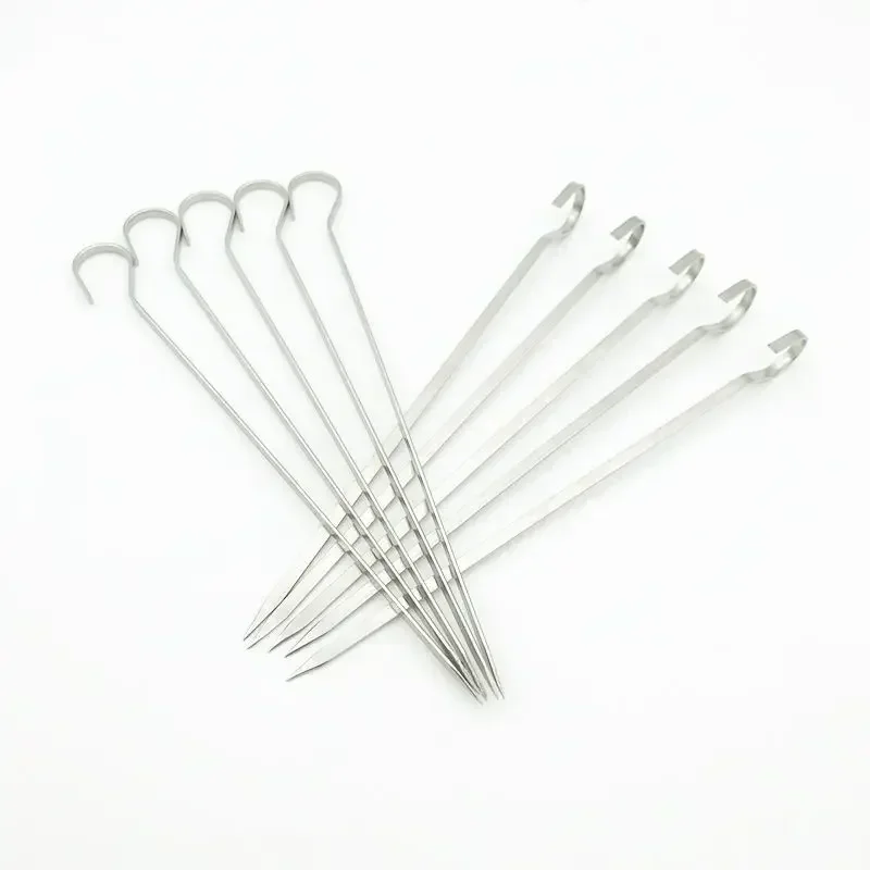 Barbecue skewers Oven Metal Lamb Kebab Hook 304 Stainless Steel Corrosion Resistance Household Hob Needle Roast Flat Iron Signing Fork