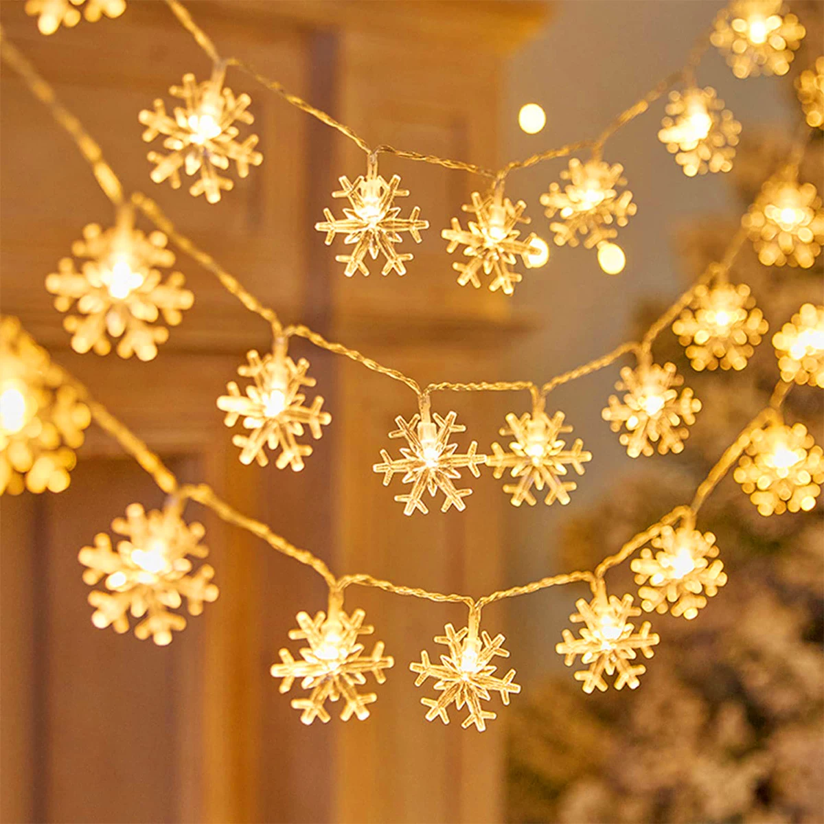 

Christmas Snowflake LED String Light Merry Christmas Decorations For Home 2023 Cristmas Ornament Navidad Xmas Gifts New Year