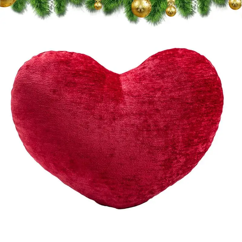 

Heart Pillow Cute Romantic Red Heart Shape Pillows 17.71in Valentines Day Decor Chair Cushions Decorative Heart Decor for Living