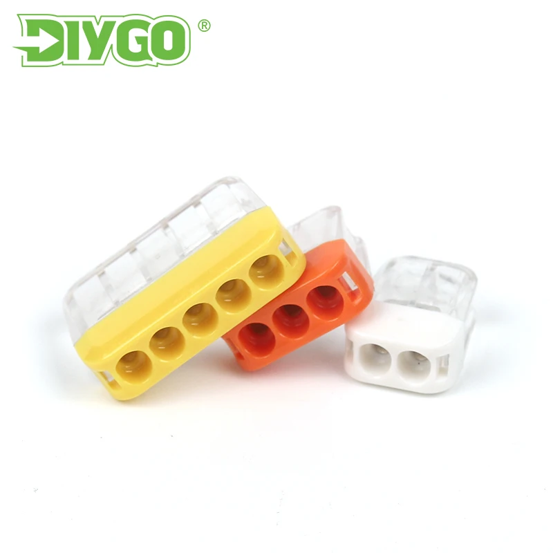 

DIY GO 2/3/5 Pin Mini Conductor Fast wire Connector splicing Terminal Block Universal Compact Push-in Wiring Connector AWG 20-14