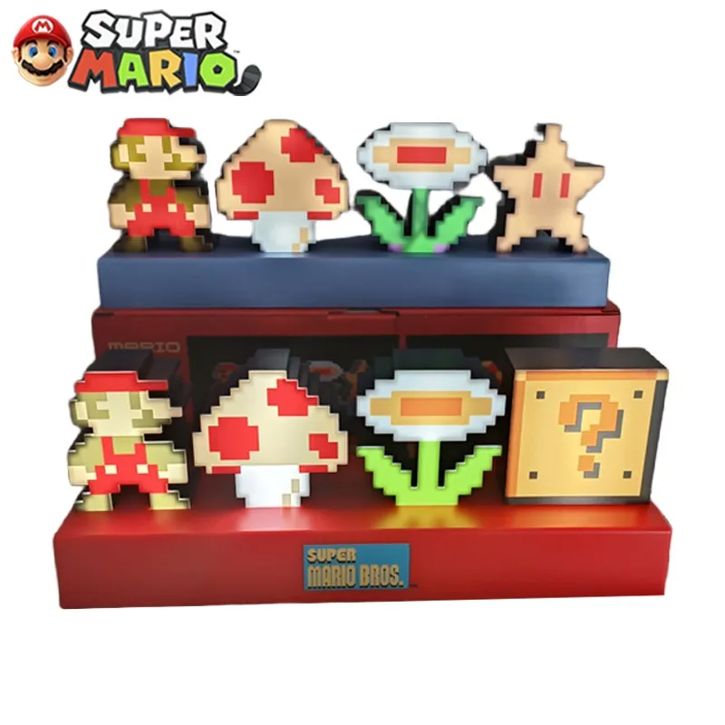 Anime Super Mario Bros Night Light Led Lampada Da Comodino Attivata Dal Suono Batterie Usb Gaming Illuminazione Ambientale Ornamento Da Tavolo Regalo