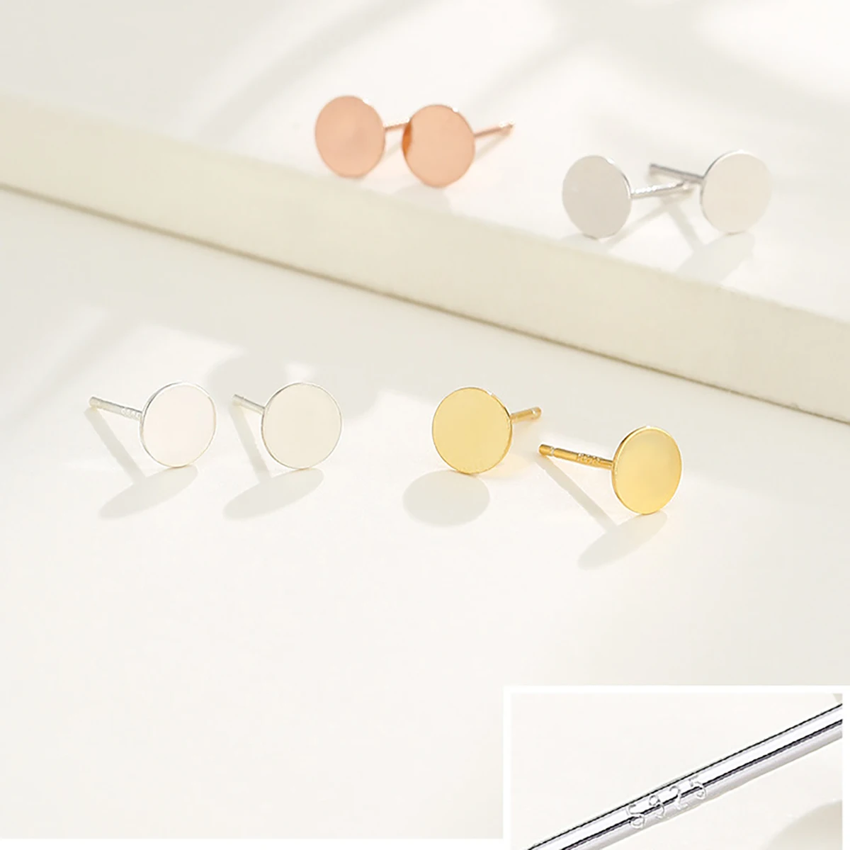 5pcs/lot 925 Sterling Silve Blank Post Earring Studs Base Pin With Earring Plug Findings Earring DIY Jewelry Making Accessories