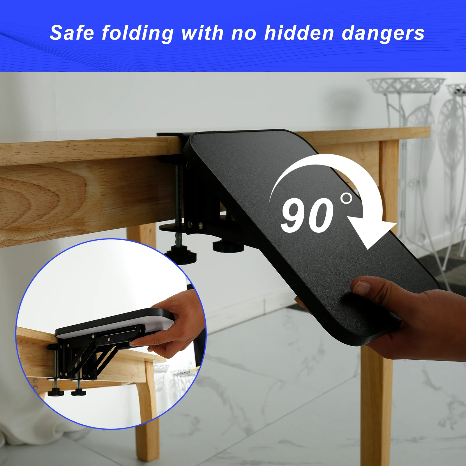 Desk Organizer Storage Organizer Adjustable Desk Extender Holder Computer Keyboard Tray Foldable Table Mount Arm Wrist Rest Shelf For Desk Home and Office