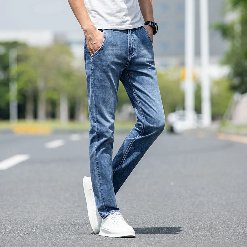 

Jeans Men's 2023 Spring New Elastic Loose Straight Business Casual Men's Spring And Autumn Regular Trousers